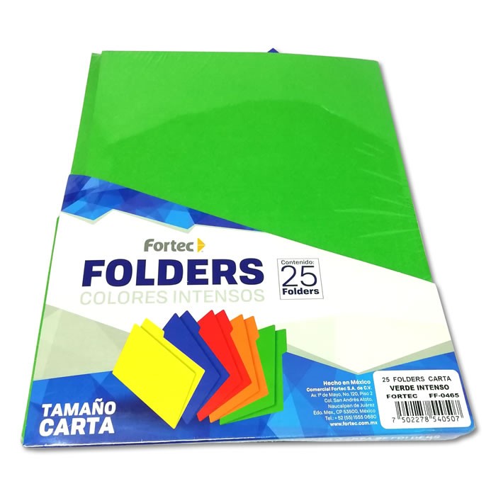 FOLDER TAMAÑO CARTA COLOR VERDE INTENSO