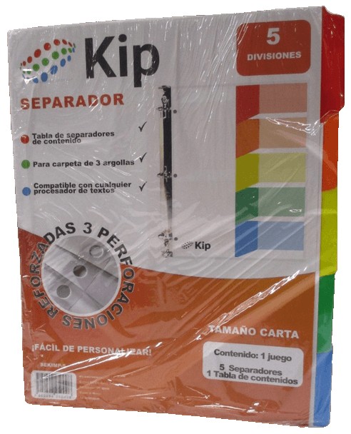 SEPARADOR KIP 5 DIVISIONES SIN NUMERO