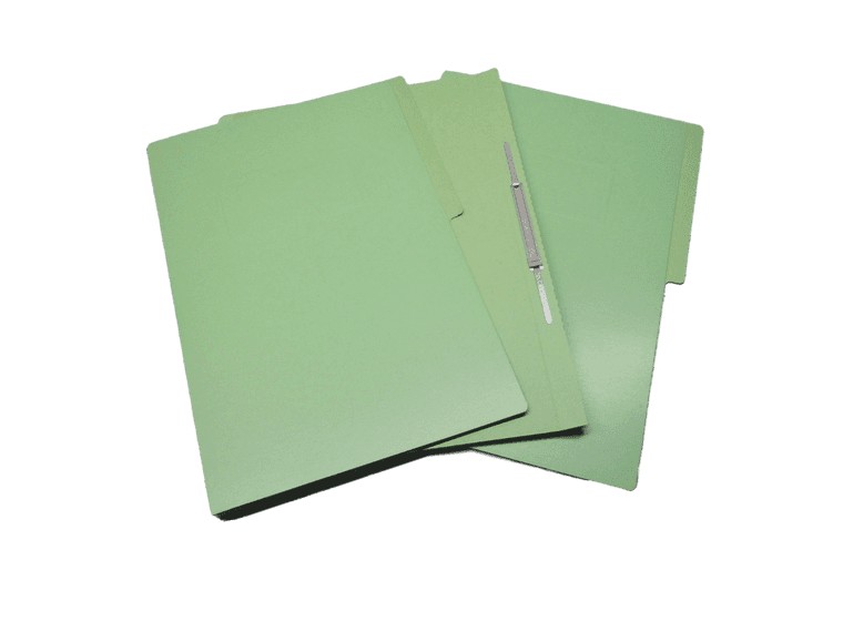 FOLDER CON BROCHE 8 CENTIMETROS TAMAÑO OFICIO VERDE CLARO