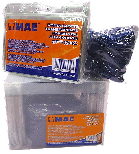 PORTA GAFETE TRANSPARENTE CON CORDON MAE