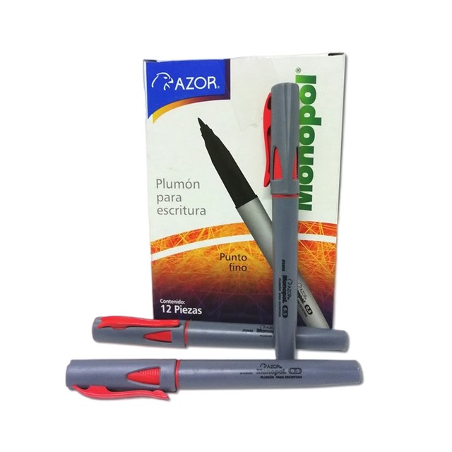 MARCADOR PERMANENTE FINO ROJO AZOR