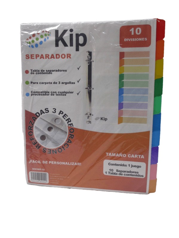SEPARADOR KIP 10 DIVISIONES SIN  NUMERO