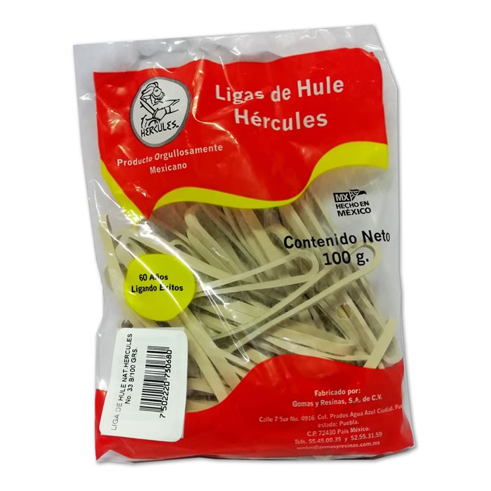 LIGA DE HULE NATURAL No 33 HERCULES EN BOLSA