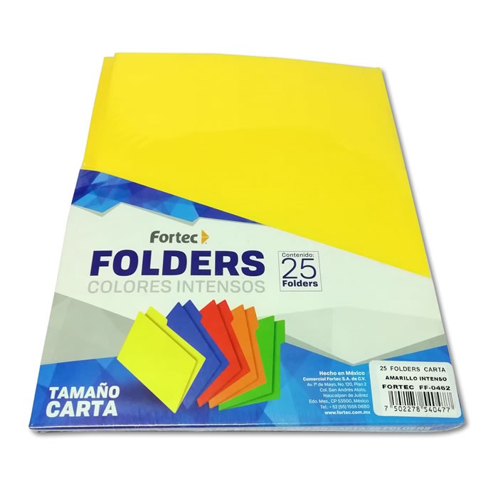 FOLDER TAMAÑO CARTA COLOR AMARILLO INTENSO