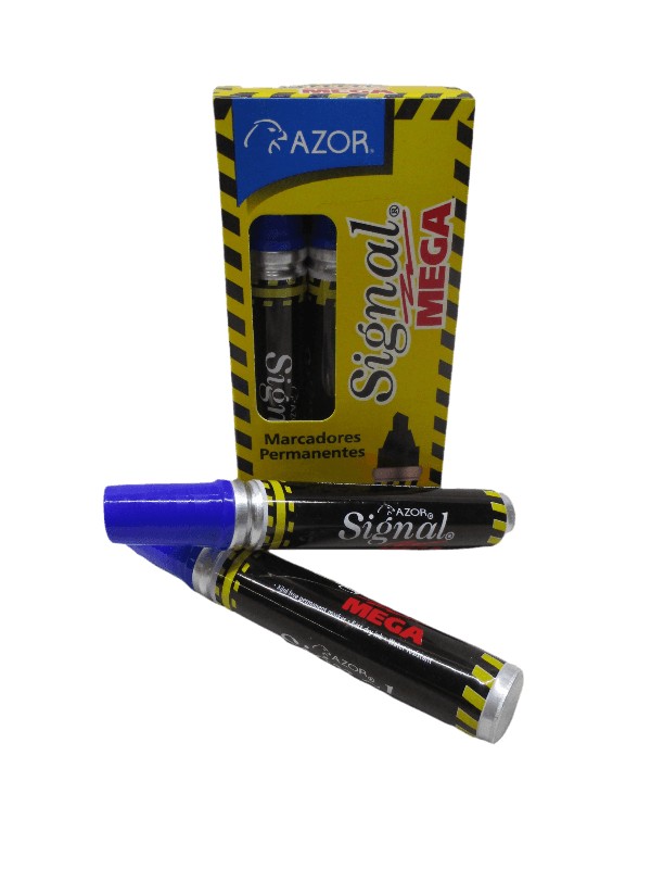 MARCADOR PERMANENTE AZUL SIGNAL MEGA