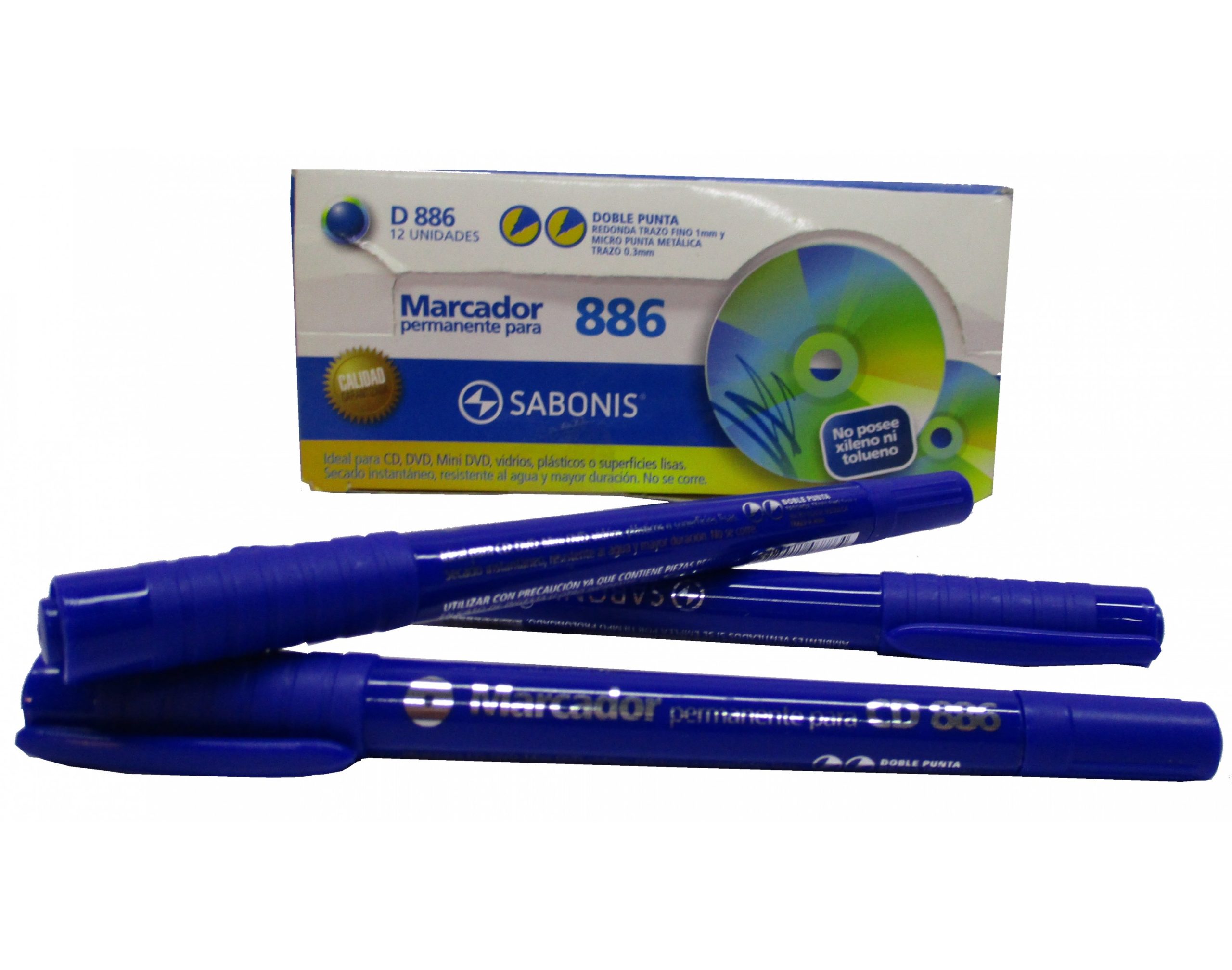 MARCADOR PERMANENTE SABONIS DOBLE PUNTA AZUL