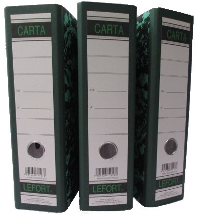 REGISTRADOR LEFORT TAMAÑO CARTA COLOR VERDE MARMOLEADO