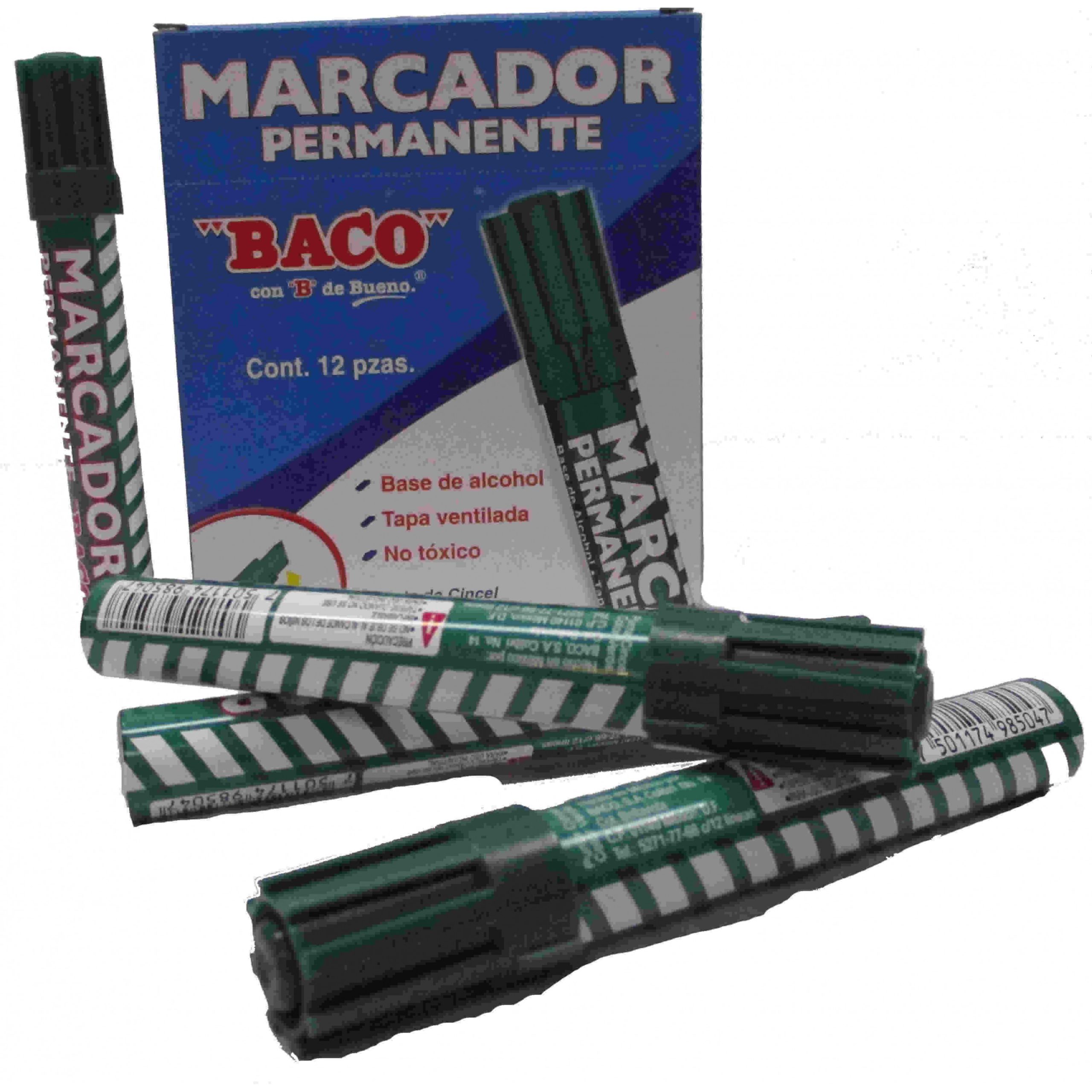 MARCADOR PERMANENTE VERDE BACO