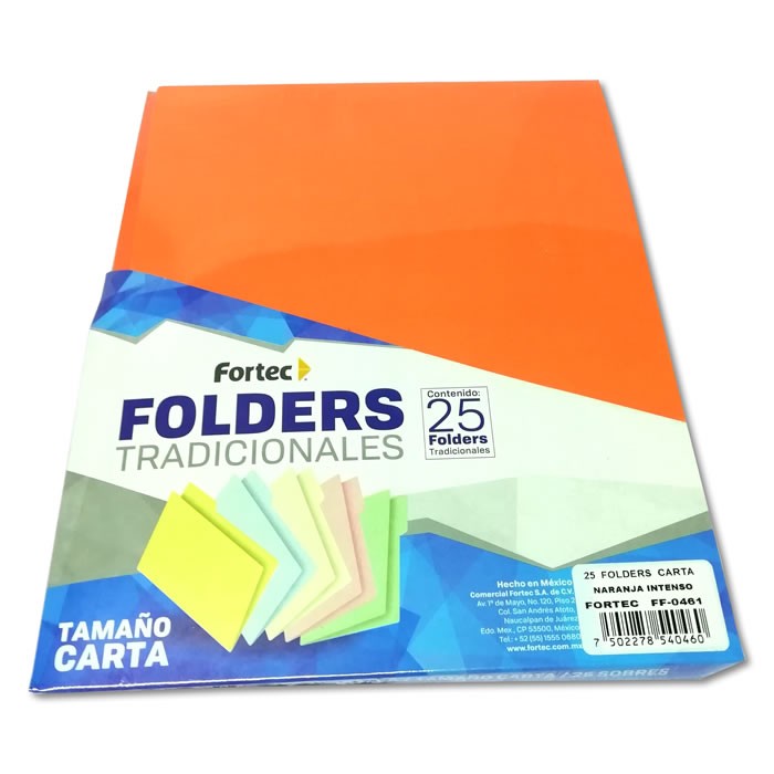 FOLDER TAMAÑO CARTA COLOR NARANJA INTENSO