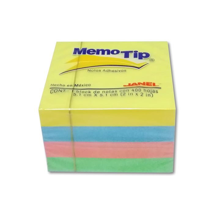 NOTAS ADHESIVAS 2X2 CUBO PASTEL