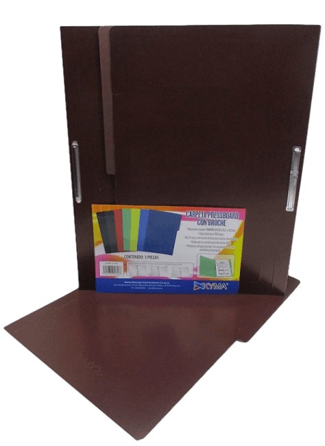 FOLDER BROCHE DE 8 CMS TAMAÑO OFICIO MARRON